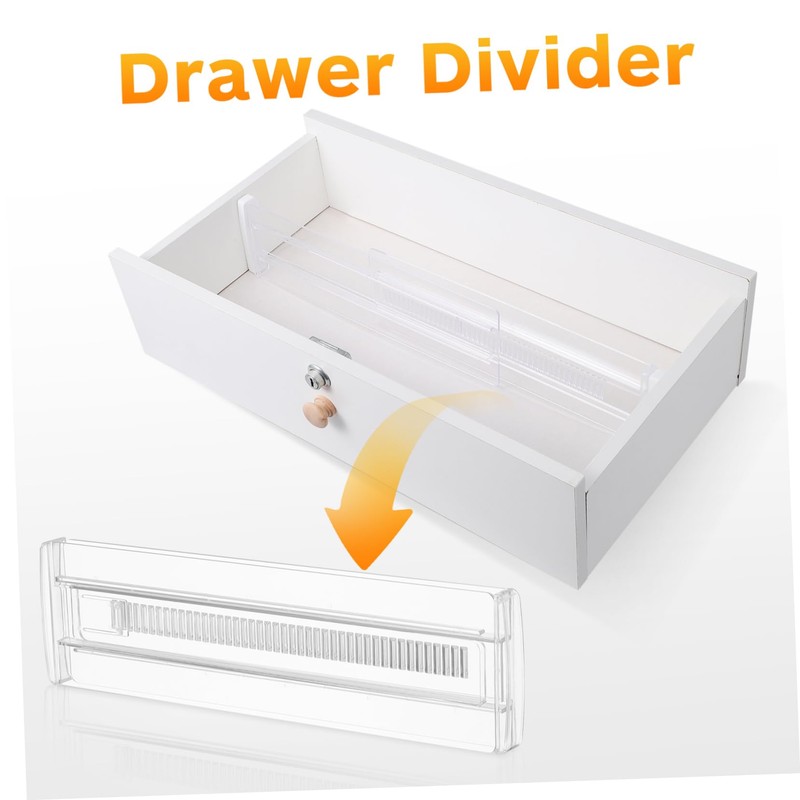 SHINEOFI 6 Pcs Expandable Clear Drawer Dividers Adjustable Organizers for