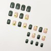 Extra Short Press on Nails Square MABKJLF Green Fake Nails