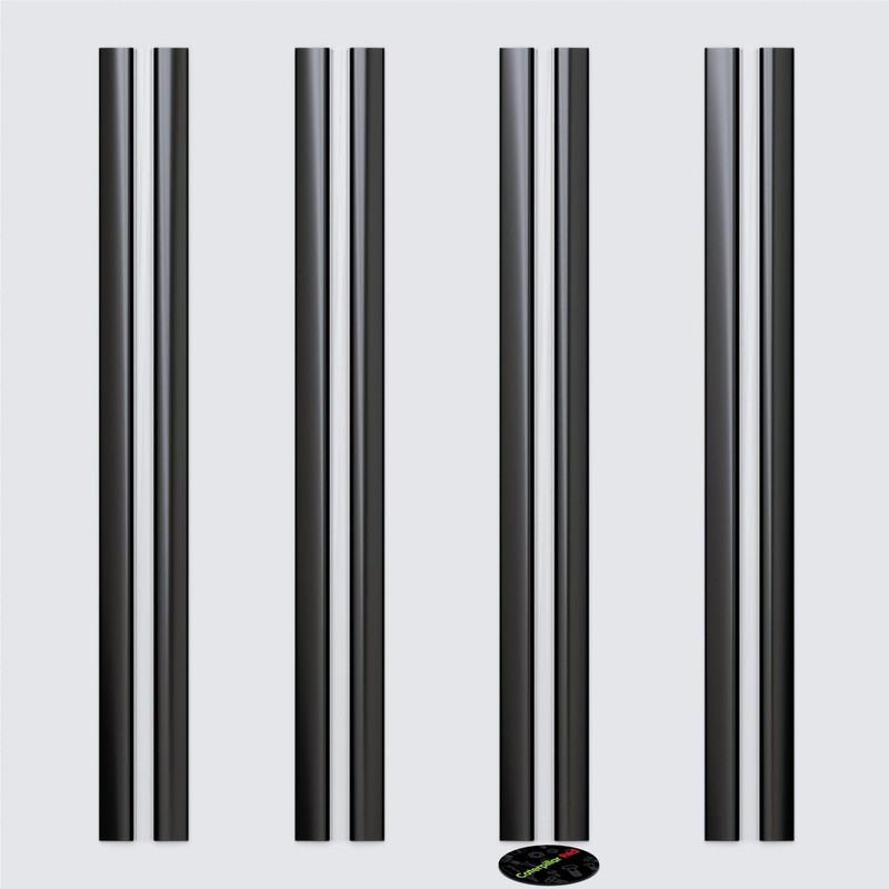 3 x 300 mm black flex hinges with low profile,