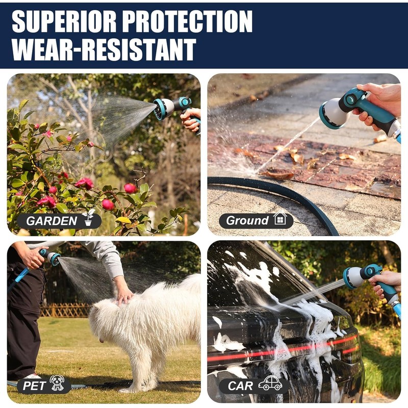 Garden Hose 75 Ft with Nozzle - Durable & Leak-Free