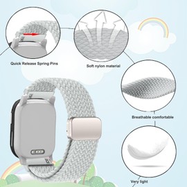 Issinlky Kids Nylon Braided band Compatible with Xplora X6, Elastic Magnetic Buckle Band for Xplora X6 Play