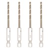 FiLwW Hexagonal Shaft Ironwork Drill 4-piece Set, 0.12 inch (3.0