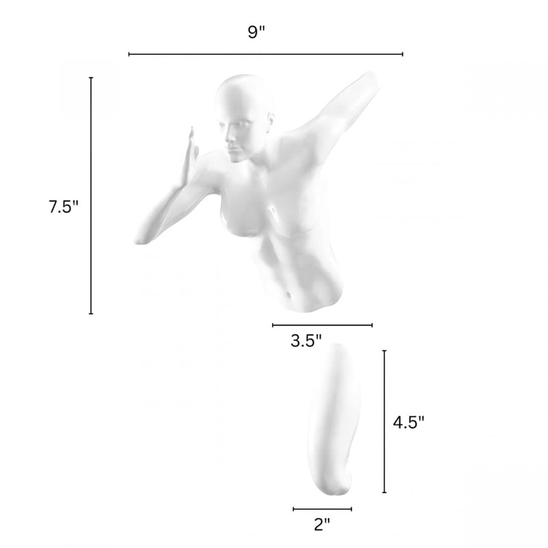 Wall Decor Sculptures, 13" Wall Runners with Hardware Included (White-W)