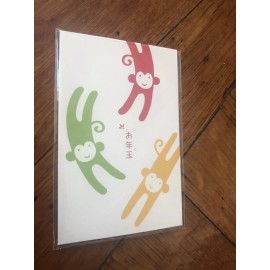 Unbranded x4 POCHI BUKURO Japan Osyougatsu Otoshidama New Year Envelope bag Heart 3 Monkey