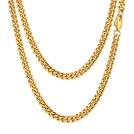 PROSTEEL Gold Plated Necklace for Men's Long Necklace Layering Necklaces Gold 30 inch Gold Chain