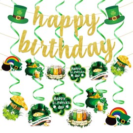St Patricks Day Birthday Decorations St Patricks Day Happy Birthday Banner Lucky One Birthday Decorations Girl St. Patrick's Day Birthday Decorations