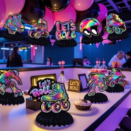 9 Pcs Roller Skating Party Decorations Roller Skating Centerpieces for Table Skate Party Decorations