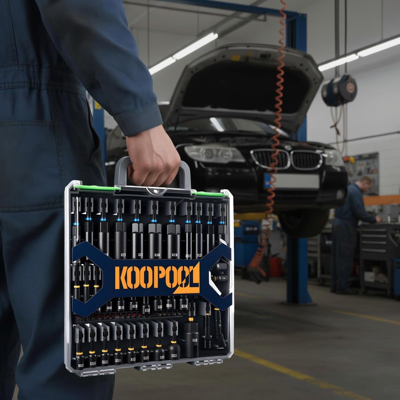 KOOPOOL Magnetic Impact Nut Driver Set, Metric & SAE Driver