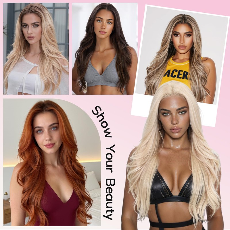 topshe Blonde 13x4 HD Lace Front Wig, 26 Inch Body