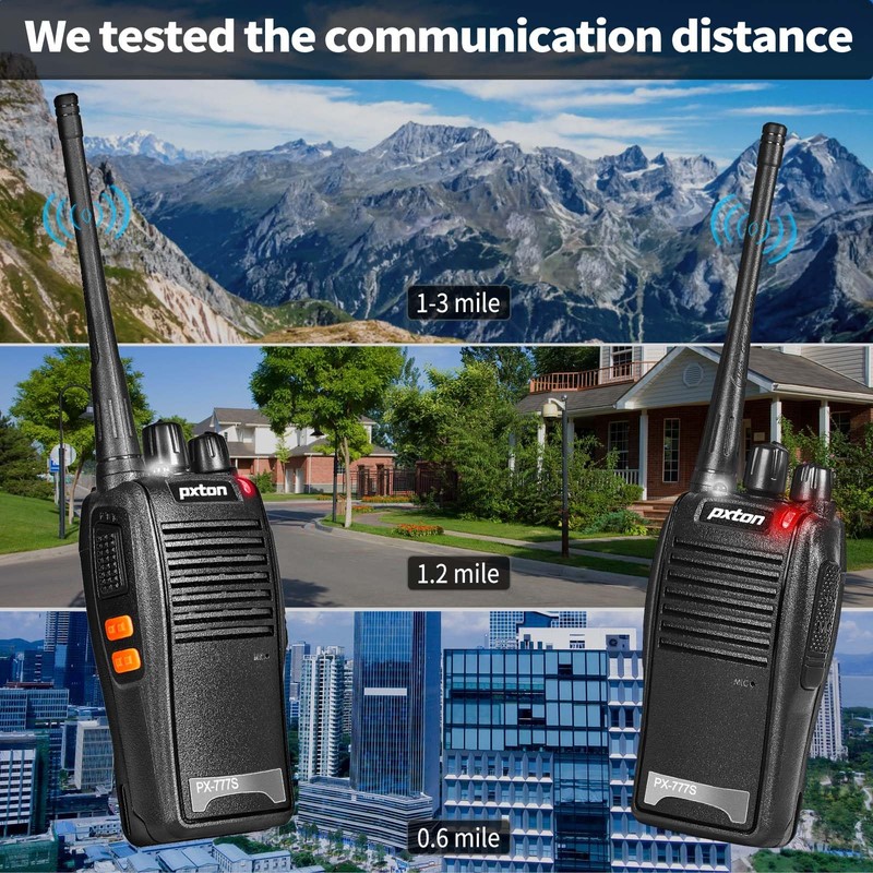 pxton 777S walkie talkies Long Range for Adults Rechargeable with