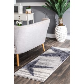 nuLOOM Thomas Paul Starfish and Striped Runner Rug, 2' 8" x 10', Grey