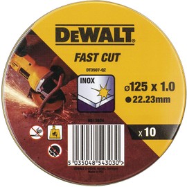 Lata con 10 discos de corte de alto desempeño para acero inox 125 x 1 x 22.23mm