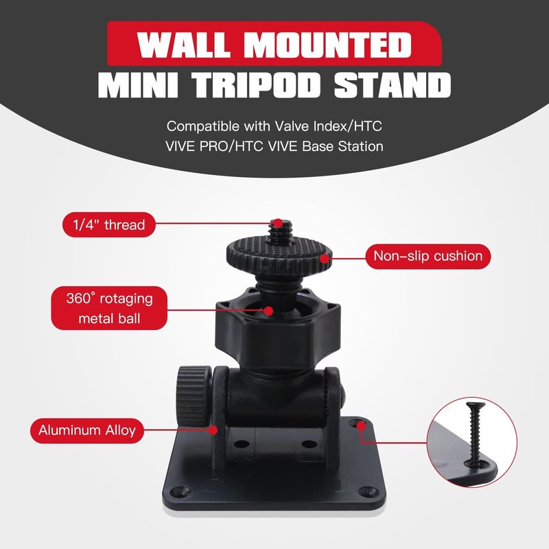 KOGUNXU Wall Mount 1/4 Screw Mini Tripod Stand Holder for