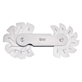 Starrett Fillet or Radius Gage for Convex and Concave Radii - Ideal for Carpenters and Constructions - Stainless Steel, 34 Leaves, 1-7mm Radius Gage, Millimeter Reading - 272B