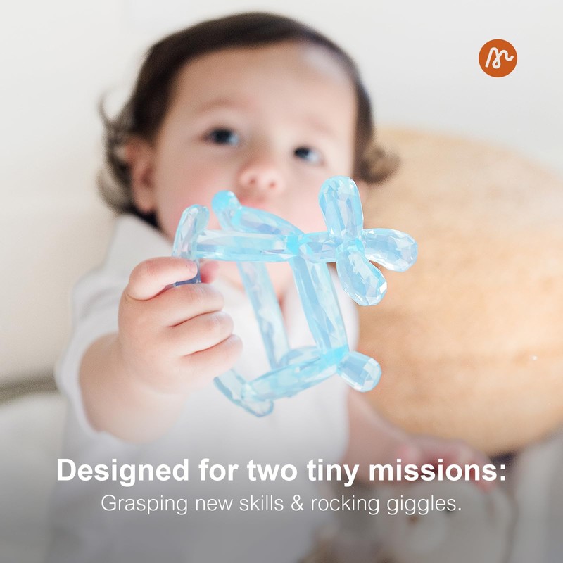 Miraloop Crystal Jelly Baby Teether – Jellydog Teething Relief Toy