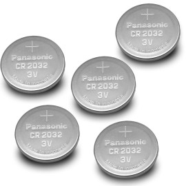 Panasonic CR2032 Lithium Batteries 5 Pack High Voltage Long Shelf Life