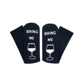 Snocks Bring Mir Wine Socks for Men and Women, Cuddly Non-Slip Socks, Pack of 2, blue