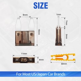 20 Pieces 7.5 A Car Fuses Mini, Bolatus Blade Fuses Car Fuses Car Fuses Plug Fuse Blade Fuses Set with 1 Fuse Puller