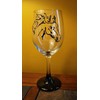 Black Stallion Horse Hand Painted Wine Glasses Set of 2