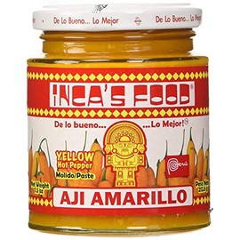 Inca's Food Aji Amarillo Paste - Hot Yellow Pepper Paste, 7.5 Oz Jar - Product of Peru (Pack of 2)