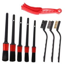 9 Piezas Kit Detallado Automotriz Kit Limpieza Auto para Interiores y Exteriores Cepillos de Cerdo y Alambre Cepillo para Rejillas de Ventilación...  