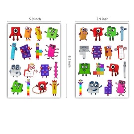 4 Sheets Number Temporary Tattoos for Kids, Video Game Birthday Party Supplies Video Game Party Favors for Boys Girls Kids Birthday Decorations Tattoos Stickers Party Game Gifts