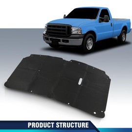 PIT66 Hood Insulation Pad Compatible with Ford F250 F350 F450 & Excursion 1999 2000 2001 2002 2003 2004 2005 2006 2007