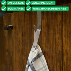 Sew On Towel Hangers, 24 Pieces 180 x 12 mm Loops in White, Hanger Holder for Tea Towel, Towel, Cloth, Decorative, Camping Accessories, Towel Holder, Robe Hook