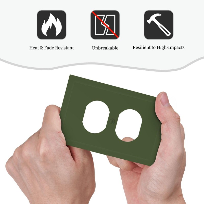 Wmhusu Outlet Covers Olive Green 1 Gang Duplex Light Switch