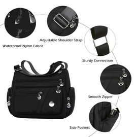 Fueegue Umhängetasche damen,Shoulder Bag for Women Waterproof, Multi Pocket Larger Capacity Handbag,Handtasche for Casual Work School
