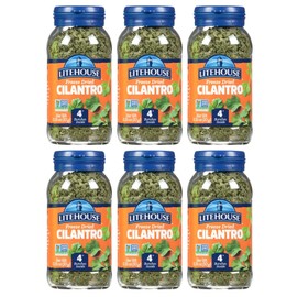 Litehouse Freeze Dried Cilantro - Substitute for Fresh Cilantro, Jar Equal to 4 Cilantro Fresh Bunches, Organic, Cilantro Seasoning, Non-GMO, Gluten-Free - 0.35 Ounce 6-Pack