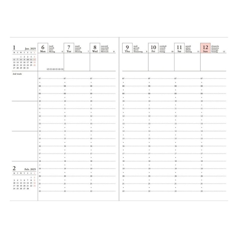 MARK'S 2024/2025 Pocket Diary A6 Vertical, Colours // Pink: From