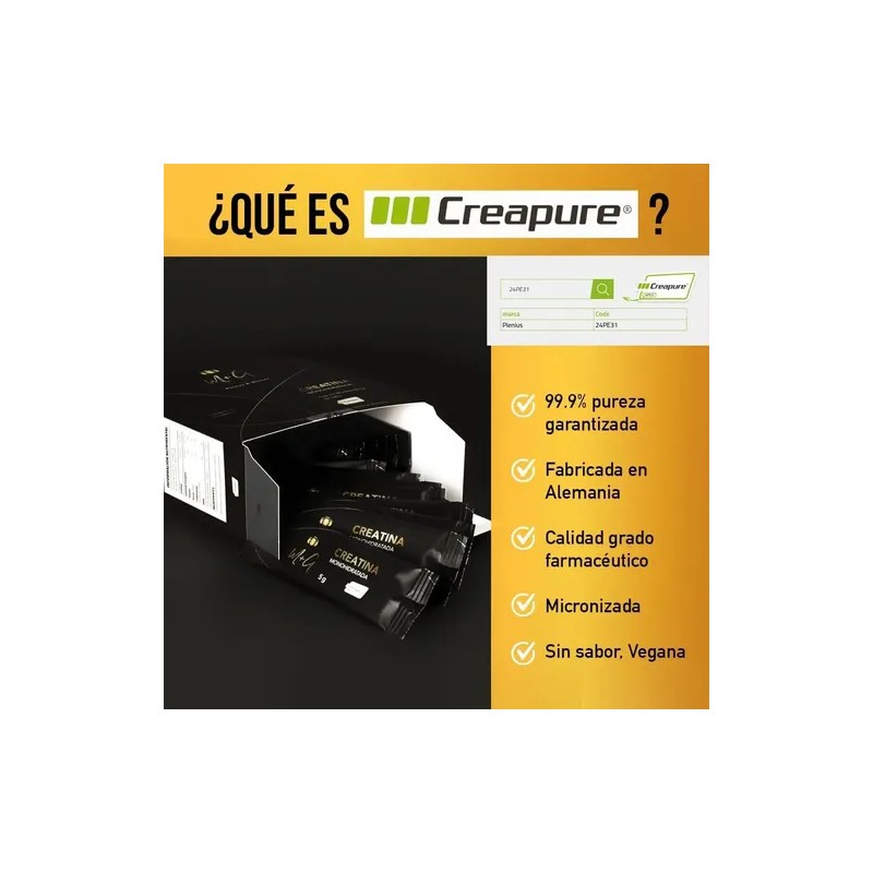 Creatina Monohidratada Creapure M+g Plenius 30 Sobres De 5g Sin