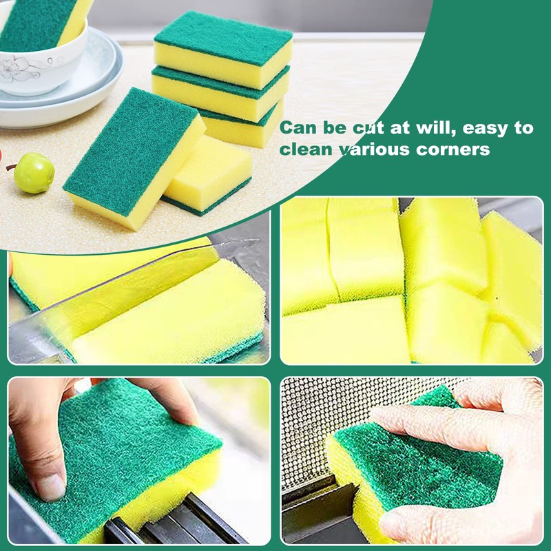 Individually Wrapped Sponges, Kitchen Dishwashing Sponge Bulk, Non Scratch Dishes