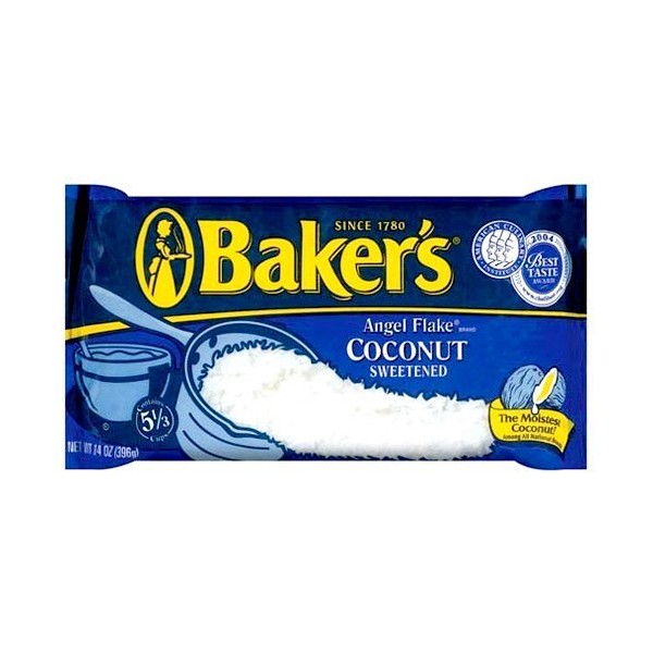 Bakers Angel Flake Sweetened Coconut 14 Oz (Pack of 3 Multipack)