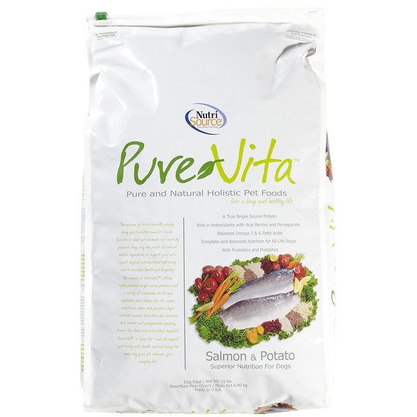 Pure Vita, Dry Dog Food, Salmon & Potato, 15 lb