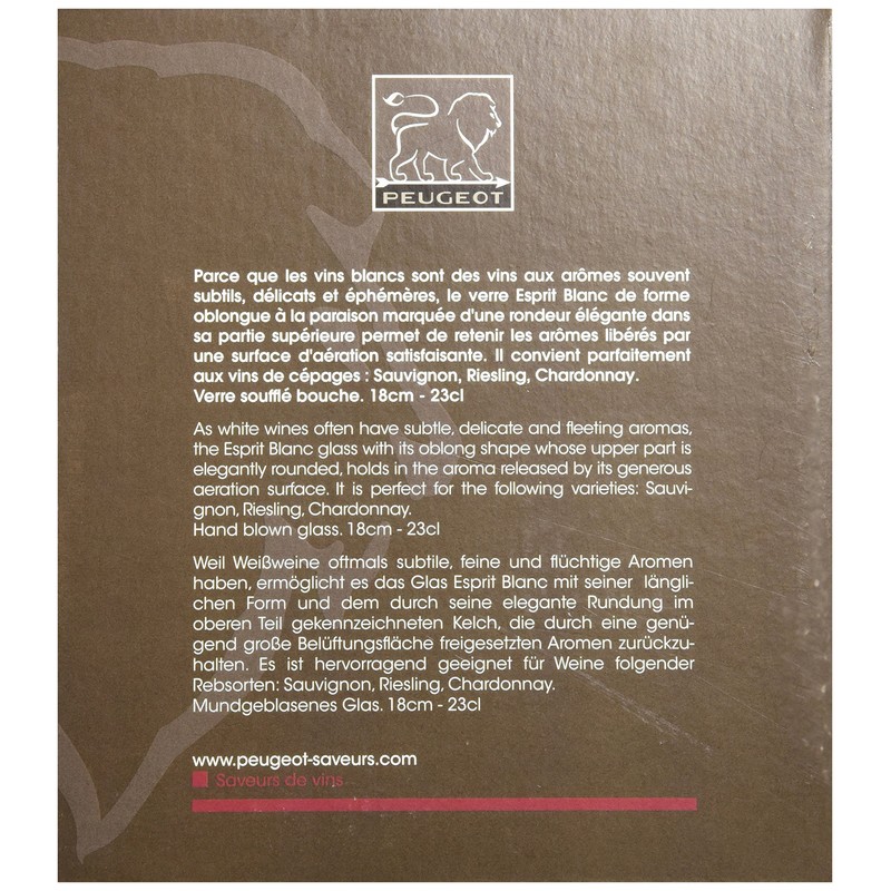 Peugeot 250188 Esprit Blanc Tasting Glasses, Set of 4