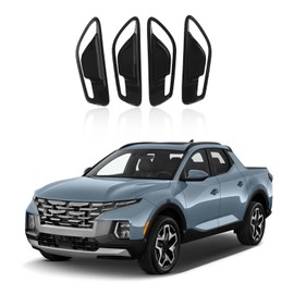 HIRUFAIT Inner Door Handle Bowl Cover Trim Compatible with H-yundai Tucson/Santa Cruz 2022-2024, ABS Interior Door Bowl Frame Protector Accessories 4PCS (Glossy Black)