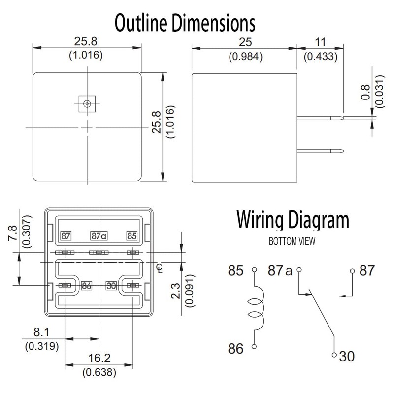 898H-1CH-C-R1 U02 24VDC 25A/20A Automotive Power Relay 5 Pins with