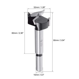 Edinstry Bore Bit, Fosner Bit, Woodworking Hole Opener, Drill Bit, Fosner, Drill Bit, Tungsten Carbide, Wood Hole Saw, Hinge Drilling, Boring Bit Cutter, 1.3 inches (32 mm), 1 pcs
