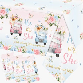 GREHUMOR Pumpkin Gender Reveals Tablecloth 3pcs