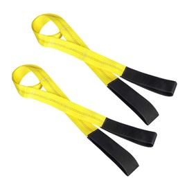 TSUGAMI 2PCS 2" x 6' Car Tow Strap with Reinforced Loops, 15000 lbs Pound Heavy Duty Vehicle Recovery Capacity Rope, Auto Protective Sleeves Accessories, Universal for SUV Sedan Truck