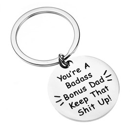 ShiQiao Spl Stepdad Gifts from Daughter Son Step Dad Fathers Day Birthday Gifts for Stepfather Presents Funny Keychain for Men