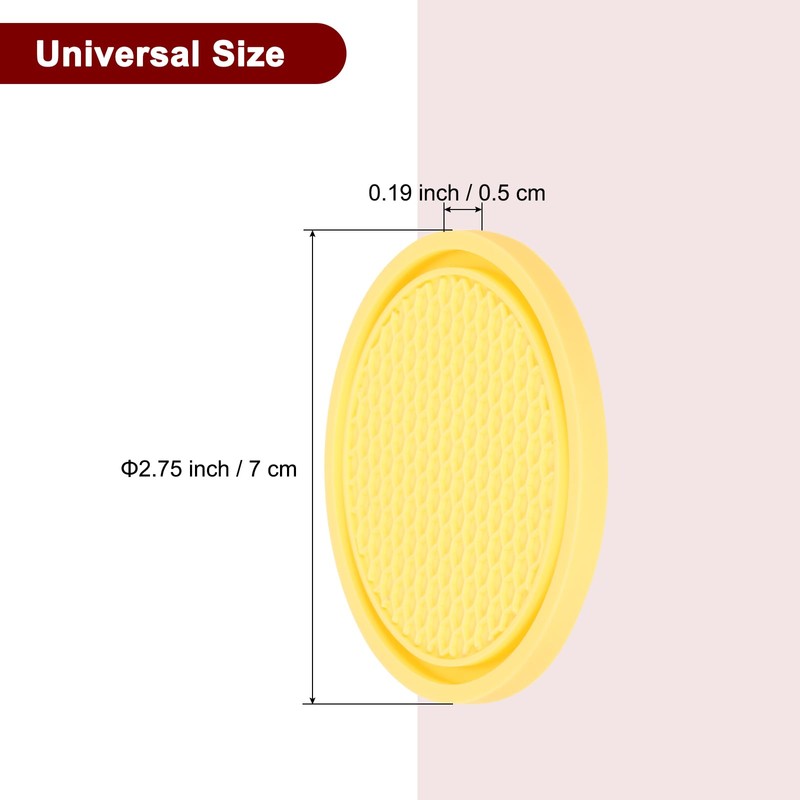 sourcing map 4pcs Car Cup Coasters Universal PVC Car Cup