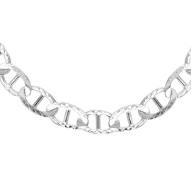 Tuscany Silver Women's Sterling Silver 5.2 mm Diamond Cut Rambo Chain Necklace of Length 46 cm/18 Inch