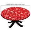 oobon Xmas Elastic Edged Table Cover Round, Christmas Snowflake Fitted