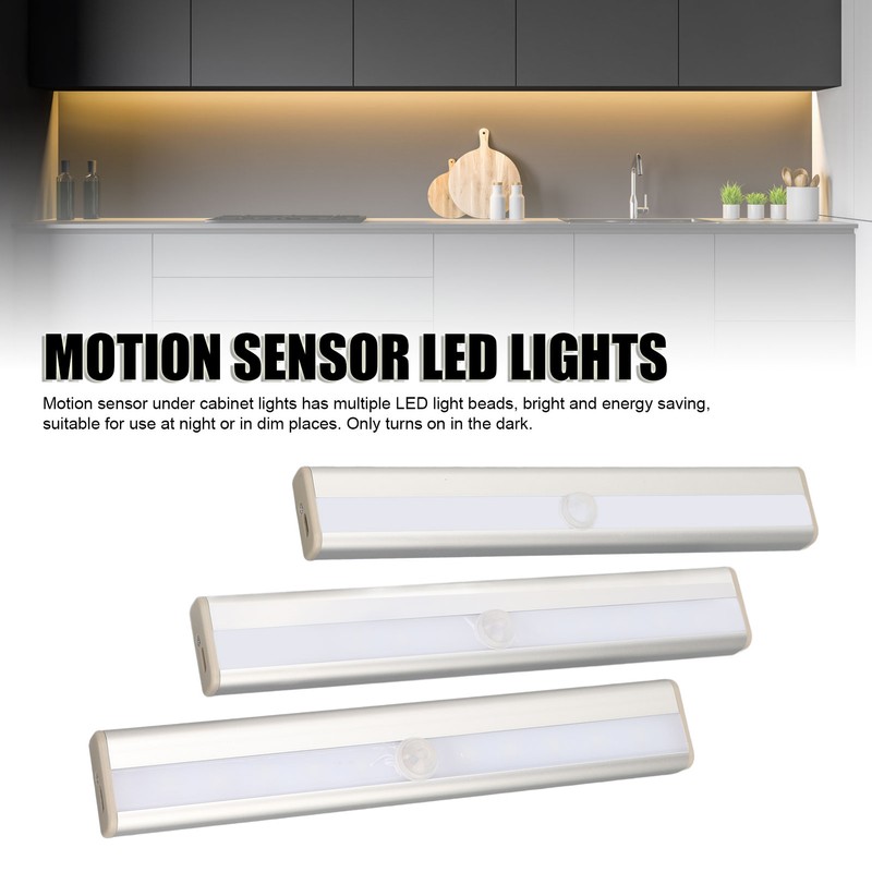 3Pcs Wireless Motion Sensor LED Lights Automatic On and Off