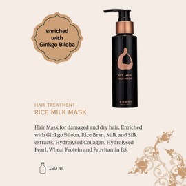 Bodhi Hair Mask with Rice Milk 120 ml for Extra Protection / Organic & Vegan 99% Natural