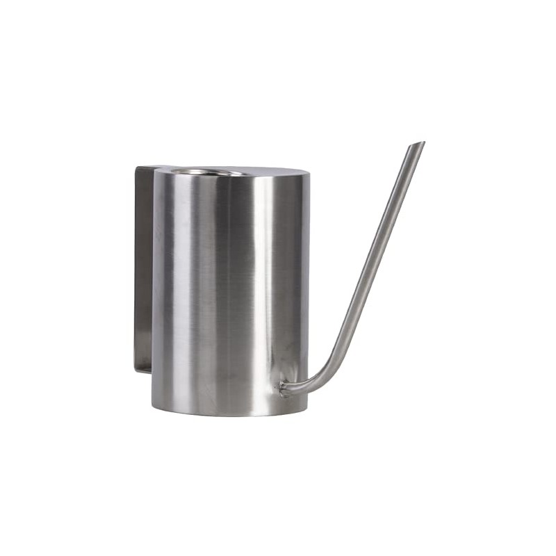 Esschert Design Modern Style Cylinder Watering Can, Stainless Steel