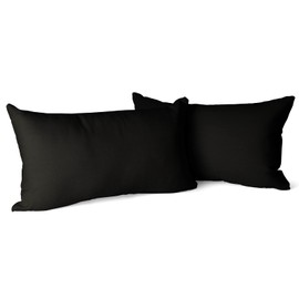 Amolavet Cushion Cover 40 x 80 cm, Black, Set of 2 Pillowcases 40 x 80 cm with Envelope Closure, Made of Brushed Microfibre